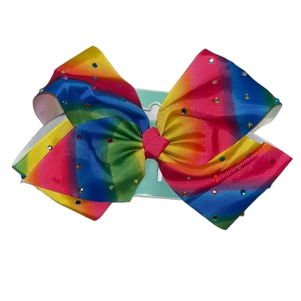 Bright Multicolored Rhinestone Hair Bow